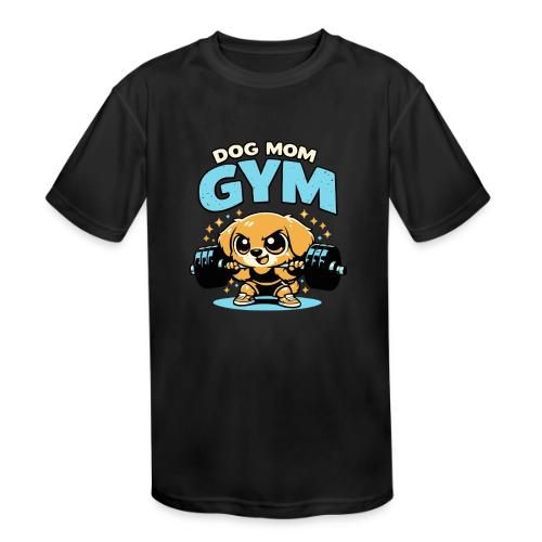 Chibi Dog Gym Workout - Kids' Moisture Wicking Performance T-Shirt