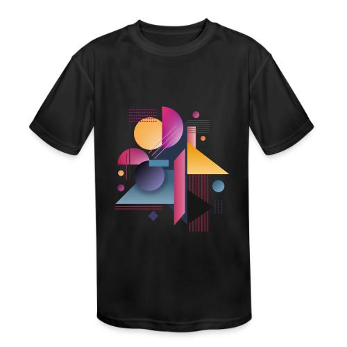 Color Pulse Geometry - Kids' Moisture Wicking Performance T-Shirt