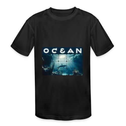 Ocean: Dolphin’s Serenity - Kids' Moisture Wicking Performance T-Shirt