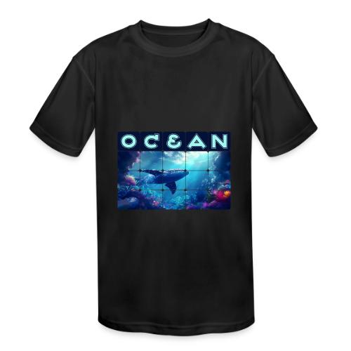 Ocean: Whale’s Path - Kids' Moisture Wicking Performance T-Shirt