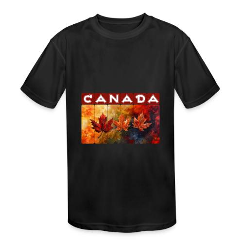Painted Canada Leaves - Kids' Moisture Wicking Performance T-Shirt
