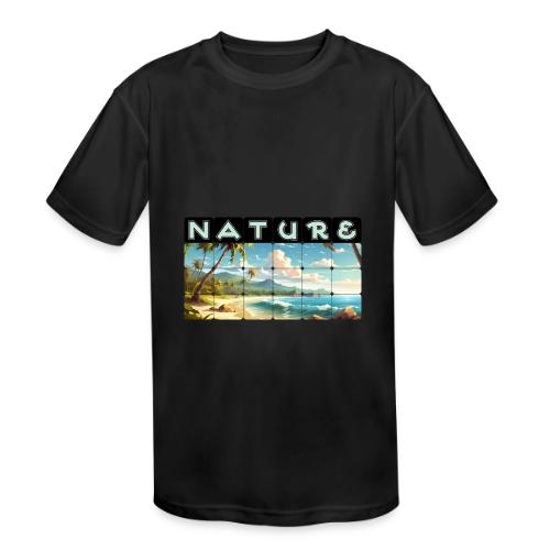 Nature: Sun-Kissed Shore - Kids' Moisture Wicking Performance T-Shirt