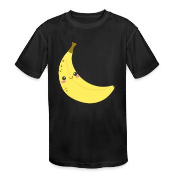 Cute Banana - Kids' Moisture Wicking Performance T-Shirt - black - Front