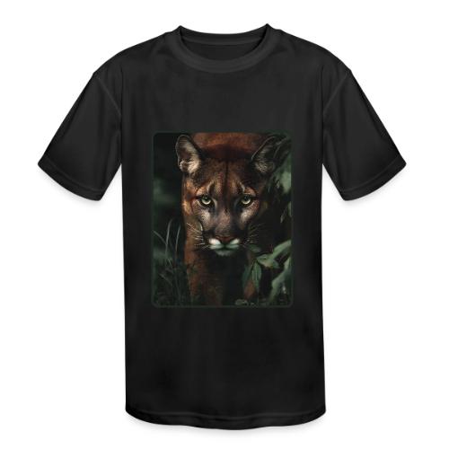Cougar Jungle Predator Design - Kids' Moisture Wicking Performance T-Shirt