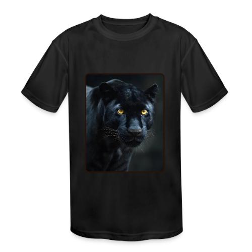 Black Panther Glowing Eyes Design - Kids' Moisture Wicking Performance T-Shirt