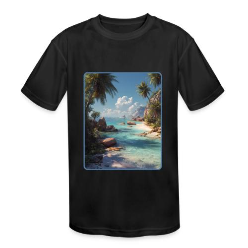 Tropical Island Paradise Ocean Design - Kids' Moisture Wicking Performance T-Shirt