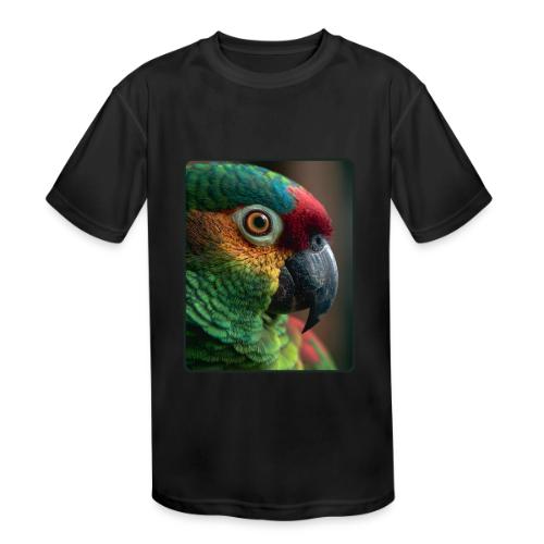 Colorful Parrot Close-Up Design - Kids' Moisture Wicking Performance T-Shirt