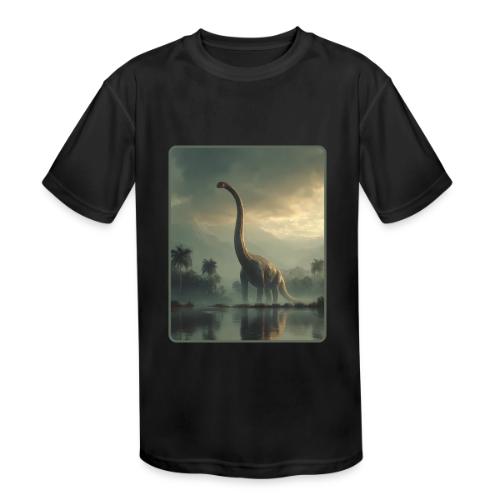 Brachiosaurus Misty Lake Design - Kids' Moisture Wicking Performance T-Shirt