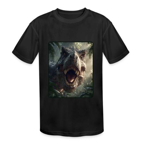 T Rex Jungle Roar Design - Kids' Moisture Wicking Performance T-Shirt