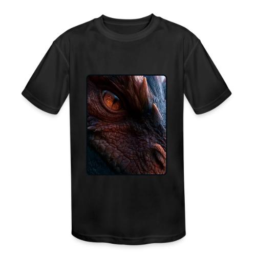 Fierce Ancient Dragon Portrait Design - Kids' Moisture Wicking Performance T-Shirt