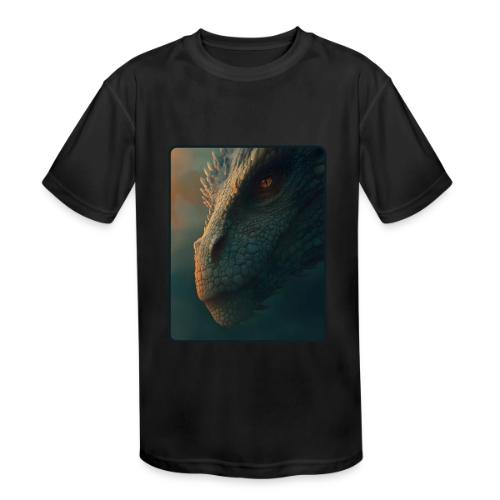Golden Eye Dragon Close-Up Design - Kids' Moisture Wicking Performance T-Shirt