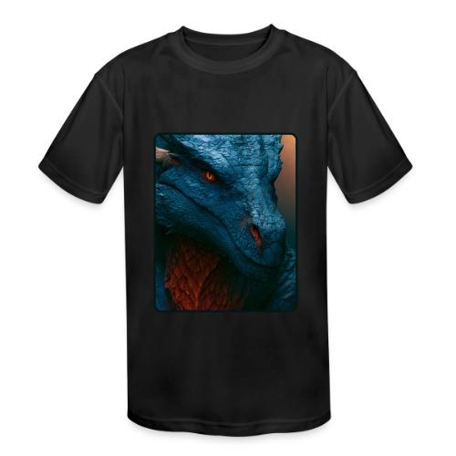 Turquoise Dragon Fire Eye Design - Kids' Moisture Wicking Performance T-Shirt