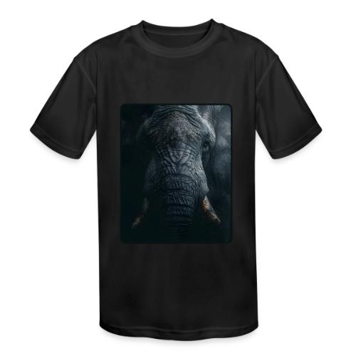 Shadow Elephant Intense Eyes Design - Kids' Moisture Wicking Performance T-Shirt