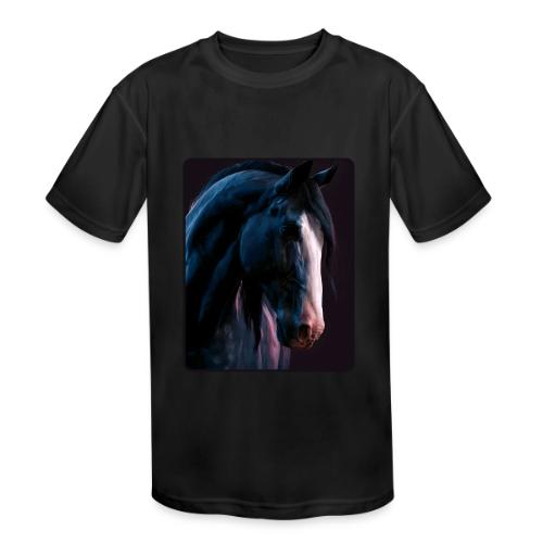 Noble Horse Cinematic Portrait Design - Kids' Moisture Wicking Performance T-Shirt