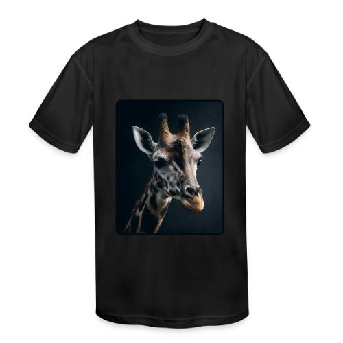 Majestic Giraffe Artistic Portrait Design - Kids' Moisture Wicking Performance T-Shirt