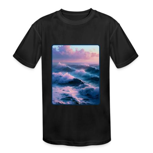Dreamy Pastel Ocean Sunset Art - Kids' Moisture Wicking Performance T-Shirt