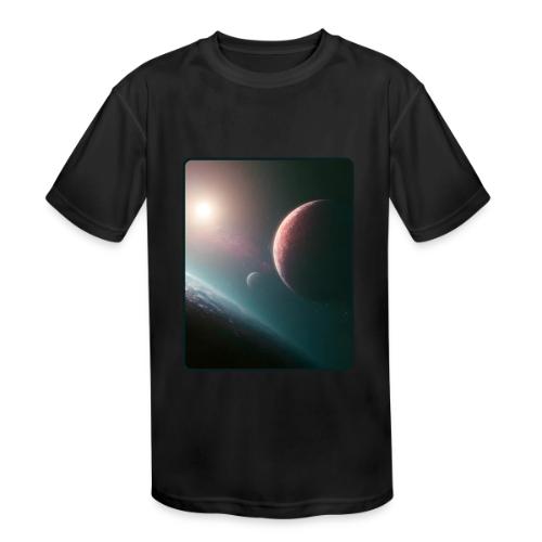 Deep Space Planet Horizon Art - Kids' Moisture Wicking Performance T-Shirt