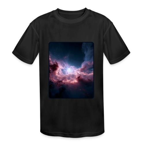 Radiant Cosmic Nebula Artwork - Kids' Moisture Wicking Performance T-Shirt