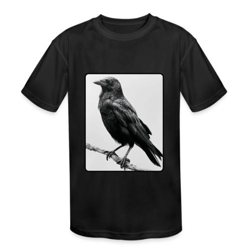 Raven Black and White Art Design - Kids' Moisture Wicking Performance T-Shirt