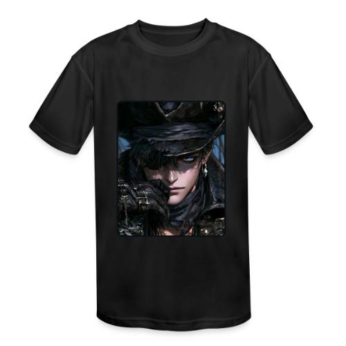 Dark Anime Pirate Warrior - Kids' Moisture Wicking Performance T-Shirt