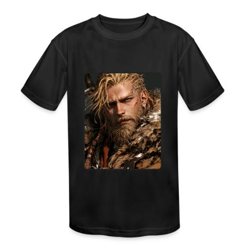 Battle-Scarred Viking Warrior - Kids' Moisture Wicking Performance T-Shirt