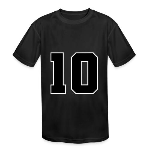 Varsity Number 10 Athletic Design - Kids' Moisture Wicking Performance T-Shirt