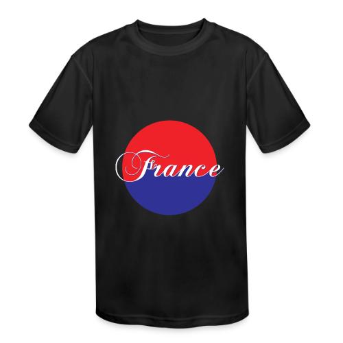 France Tricolore Circle - Kids' Moisture Wicking Performance T-Shirt