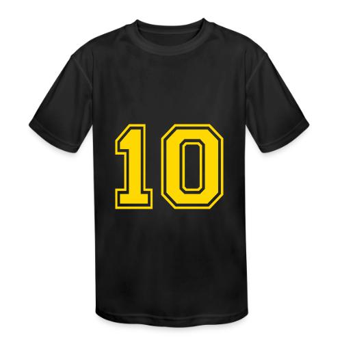 Number 10 in a classic athletic collegiate font - Kids' Moisture Wicking Performance T-Shirt