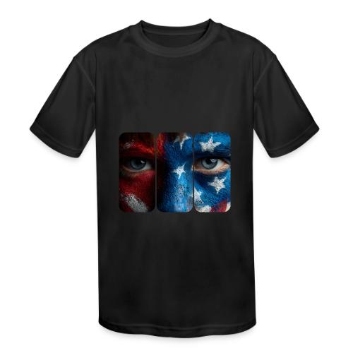 USA: Painted for the Flag - Kids' Moisture Wicking Performance T-Shirt