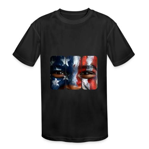 USA: Three Panels of Pride - Kids' Moisture Wicking Performance T-Shirt