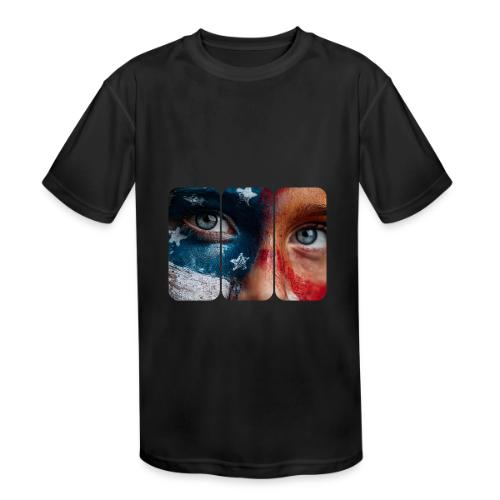 USA: Star-Spangled Glance - Kids' Moisture Wicking Performance T-Shirt