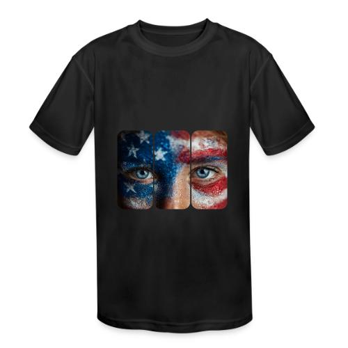 USA: Stars in Her Eyes - Kids' Moisture Wicking Performance T-Shirt