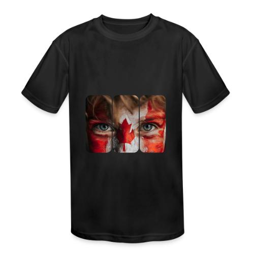 Canada: Maple Leaf Gaze - Kids' Moisture Wicking Performance T-Shirt