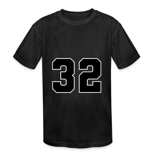 Varsity Number 32 Athletic Design - Kids' Moisture Wicking Performance T-Shirt