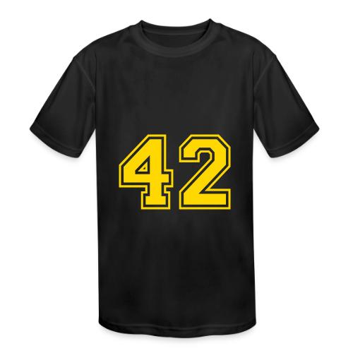 Number 42 in a classic athletic collegiate font - Kids' Moisture Wicking Performance T-Shirt