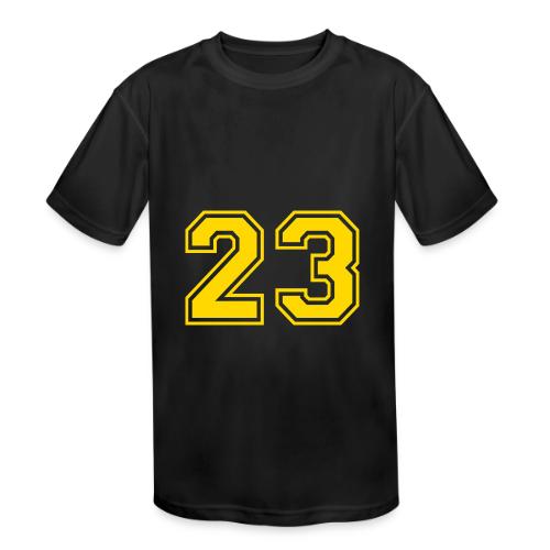 Number 23 in a classic athletic collegiate font - Kids' Moisture Wicking Performance T-Shirt