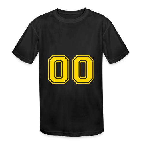 Number 00 in a classic athletic collegiate font - Kids' Moisture Wicking Performance T-Shirt