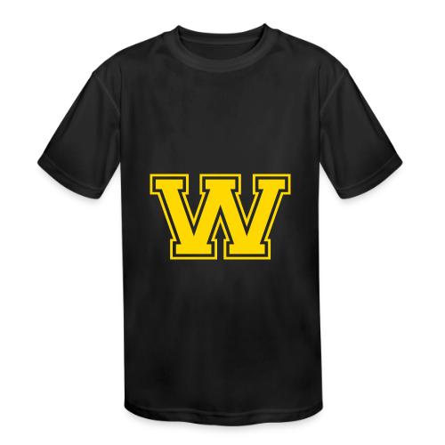 Letter W – Capital Athletic Alphabet Monogram - Kids' Moisture Wicking Performance T-Shirt