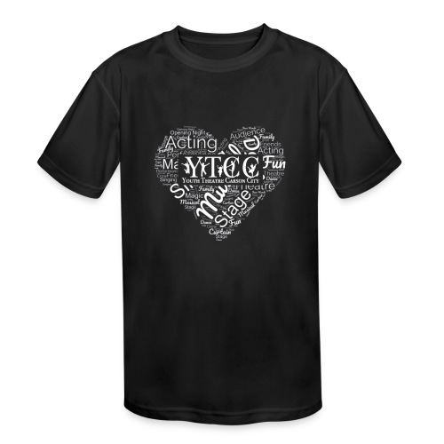 YTCC Heart Word Cloud - Kids' Moisture Wicking Performance T-Shirt