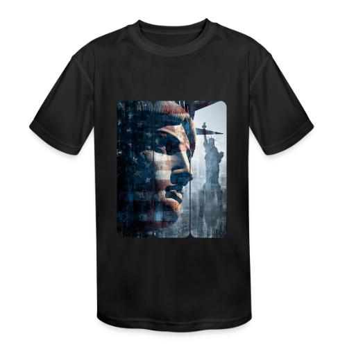 USA: Liberty in Three Visions - Kids' Moisture Wicking Performance T-Shirt
