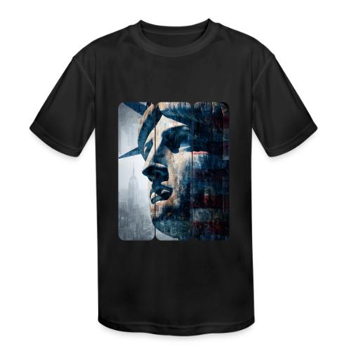 USA: Urban Liberty Triptych - Kids' Moisture Wicking Performance T-Shirt