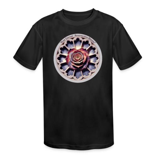 Easter Rose Resurrection T Shirt, Spring Gift - Kids' Moisture Wicking Performance T-Shirt