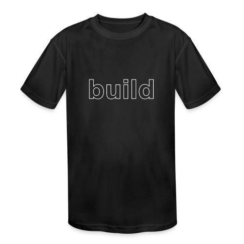 build logo (white for use on Dark Shirts) - Kids' Moisture Wicking Performance T-Shirt