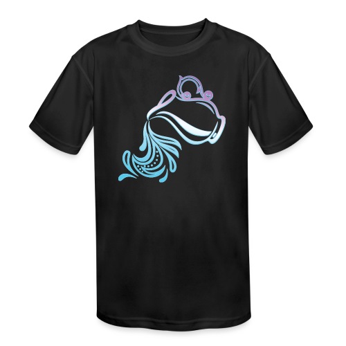 Aquarius Zodiac Air Sign Water Bearer Logo - Kids' Moisture Wicking Performance T-Shirt