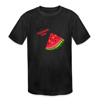 Peachy Paradise - Kids' Moisture Wicking Performance T-Shirt - black - Front
