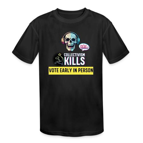 Collectivism Kills Transparent Design - Kids' Moisture Wicking Performance T-Shirt