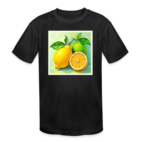 Zesty Citrus Burst of Sunshine Design - Kids' Moisture Wicking Performance T-Shirt