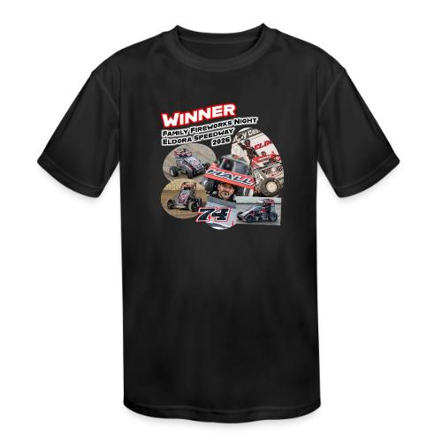 Luke Hall - Eldora Speedway FFN#1 Design 2 - Kids' Moisture Wicking Performance T-Shirt