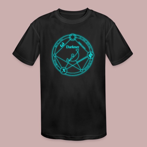 darknet logo cyan - Kids' Moisture Wicking Performance T-Shirt