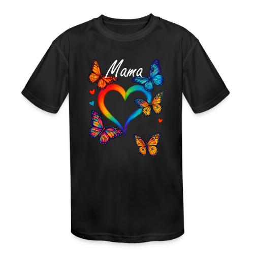 Mama Heart Personalized Kids’ Names gift - Kids' Moisture Wicking Performance T-Shirt
